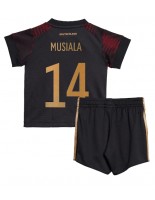 Německo Jamal Musiala #14 Venkovní dres pro děti MS 2022 Krátký Rukáv (+ trenýrky)